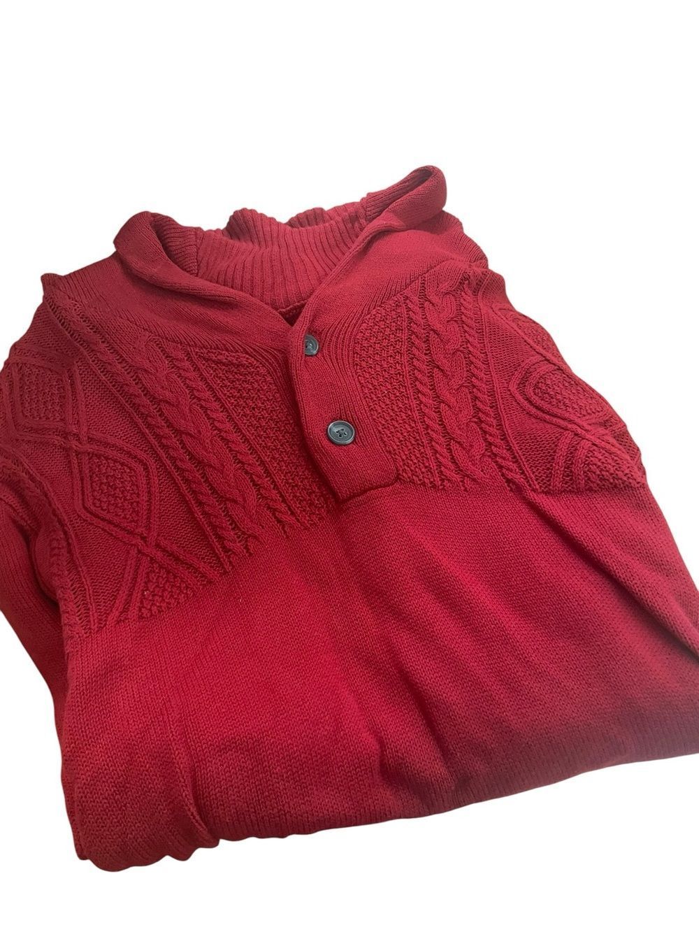 Southern Pines vintage Men's Red Cable-Knit Shawl Collar Sweater never worn XL